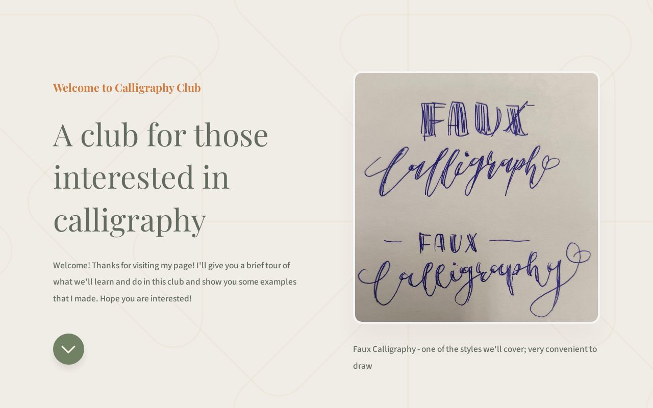 Calligraphy Club Advertisement